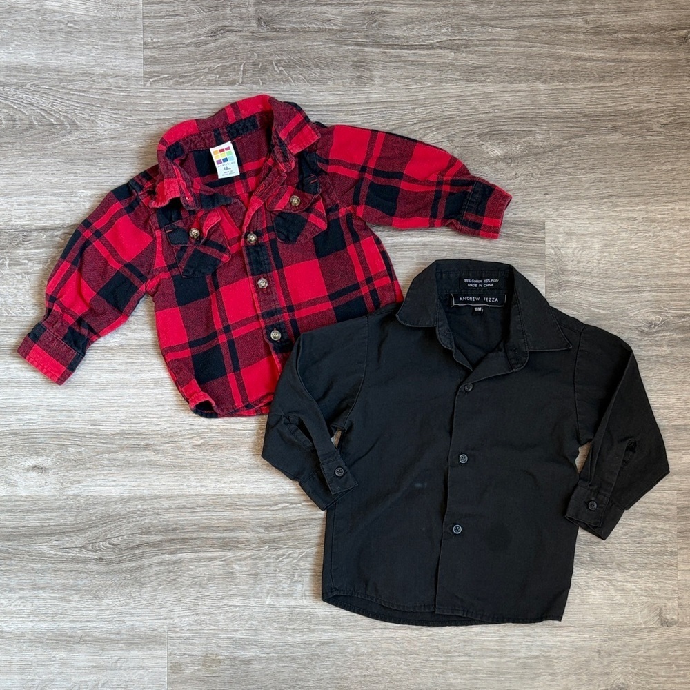 Healthtex/Andrew Fezza baby boys long sleeve button down shirts